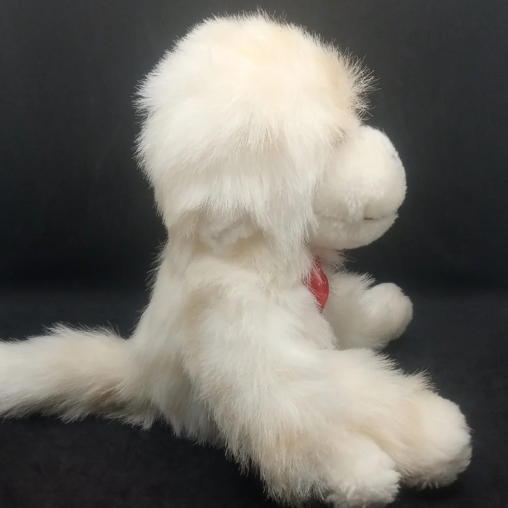 Soft Plush Monkey with Red Bow Vintage